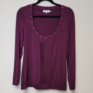 Calvin Klein studded long sleeve shirt tunic mulberry S
